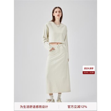 BODYDREAM秋季廓形短款衛衣女款設計感小眾高街針織圓領長袖上衣