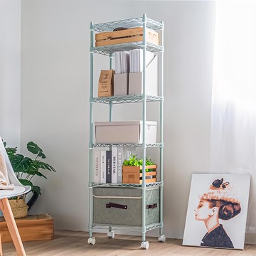 Steel Tycoon 鋼鐵力士 六層架 28x43x180公分 含PP墊 附輪  白色  1個