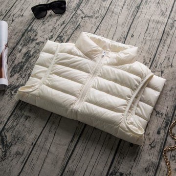 2022反季清倉輕薄羽絨馬甲立領坎肩短款大碼媽媽馬夾羽絨服女背心