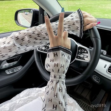 🔥臺灣出貨🔥CHUXINSTILL品牌百搭雪紡防曬泡泡袖女夏季騎行開車護袖寬鬆冰袖