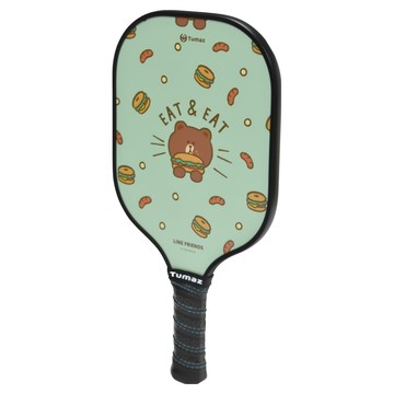 Tumaz 月熊 LINE FRIENDS 輕量玻璃纖維匹克球拍  1個  美食家熊大 綠色 + 黑色  39.5 x 20cm