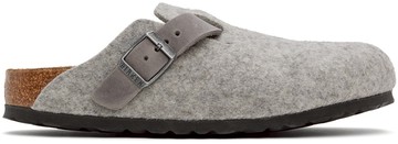 Birkenstock 灰色 Narrow Boston 穆勒鞋