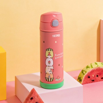 【THERMOS膳魔師】不銹鋼真空兩用保冷瓶_F4021CSG系列_470ml_角落小夥伴西瓜篇