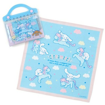 【震撼精品百貨】大耳狗_Cinnamoroll~日本SANRIO三麗鷗 大耳狗棉質方巾附手提收納夾 27x27cm*79561