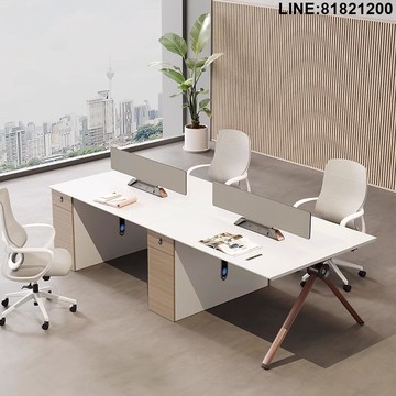 職員桌 辦公桌 員工位 財務桌 免運 開發票 職員桌辦公桌椅組合簡約現代辦公室屏風4/6雙人員工位電腦桌卡座 支持訂製
