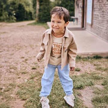 Brands4kids 英文字母印花褐色短袖上衣_Daily Seven系列