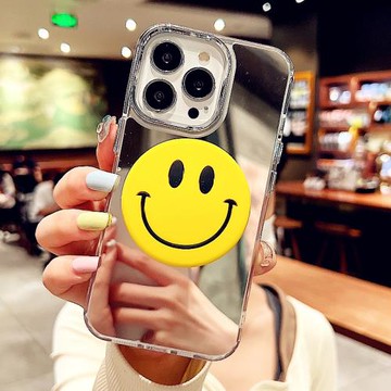 潮牌笑臉iPhone15promax手機殼13蘋果16promax女款14鏡子12防摔11網紅15個性16pro女補妝神器14pro保護套適用