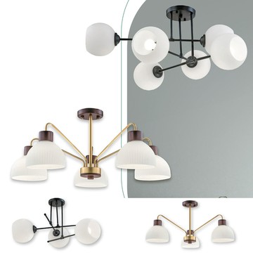 白玉玻璃造型半吸頂燈 H04-48-1391、1392、1393