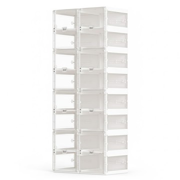 ANT BOX 螞蟻盒子 透明變身鞋櫃 輕鬆收疊 一體成形 3分鐘快速組裝  淨白透明  1個