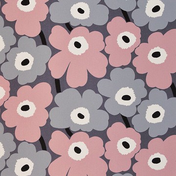 Marimekko Pieni Unikko 粉色罌粟花壁紙花紋灰色北歐風牆紙 訂貨單位53cm 10m 卷 台灣樂天市場 Line購物