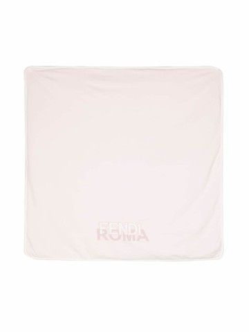 Fendi Kids - logo-embroidered stretch-cotton blanket - kids - Cotton/Elastane/Polyester - One Size - Pink