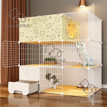 宅配免運😊貓籠子超大自由空間家用室內一室一廳一衛帶厠所抽屜式一體貓別墅 寵物籠子