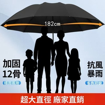 🔥臺灣出🔥【工廠直銷】防曬182cm特大號十二骨抗暴風雨四人晴雨傘高爾夫傘