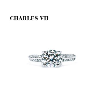 CHARLES VII 查爾七世 皇家訂製款一克拉女鑽戒/純銀戒台-瑰麗奪目