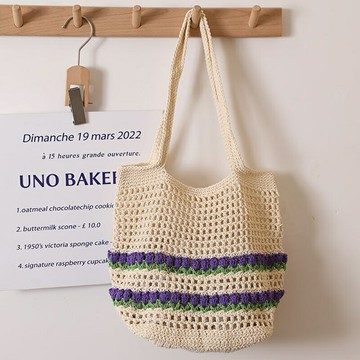 現貨+預購 女草編包手提包渡假單肩側背包大容量藤編織包包-鬱金香單肩包74ly69【獨家進口】【米蘭精品】