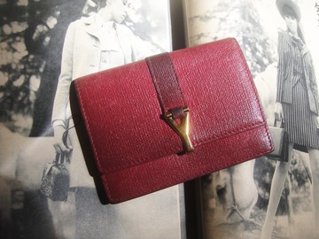 【老時光 OLD-TIME】早期二手老包義大利製YSL零錢包