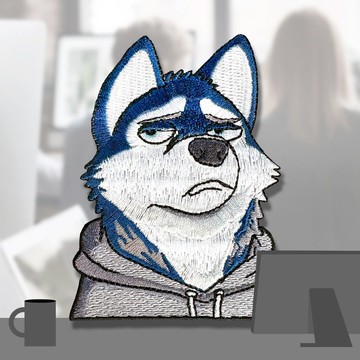 【厭世動物上班族刺繡布貼】Husky 哈士奇