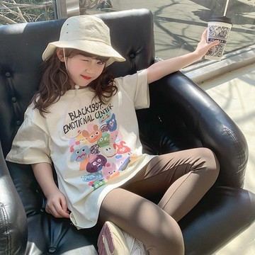 ATL 兒童短袖 女童短袖 中大童上衣 女童短袖夏裝T恤2025新款韓版洋氣兒童小女孩體恤上衣夏季打底衫