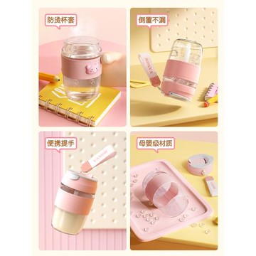 Vanow范洛玻璃杯2025新款女生夏季吸管便攜泡茶高顏值咖啡水杯子