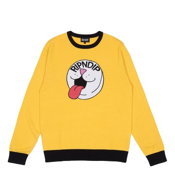 RIPNDIP PILL KNIT SWEATER YELLOW
