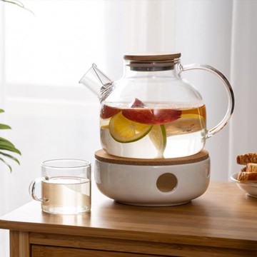 日式耐熱水果玻璃茶具套裝茶壺蠟燭加熱保溫養生花茶壺辦公室煮茶