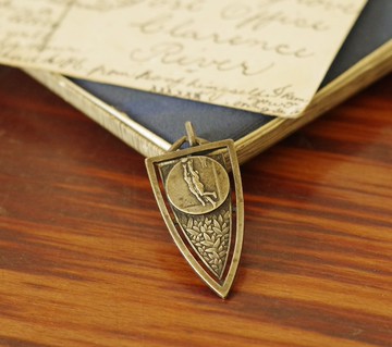 金銀寶貝 古董法國新藝術花草運動籃球長方形墜子 CH205