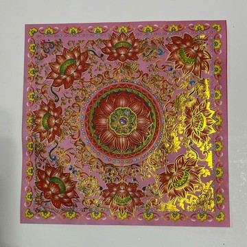 蓮花紙 拜拜用品 拜神用品 九轉蓮花 往生用品 往生蓮花 九色琉璃紙小蓮花滿金雙面金箔紙摺紙 19×19釐米9色摺紙蓮花