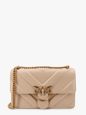 Love one classic matelassé leather shoulder bag with love birds buckle - PINKO - gender_Woman