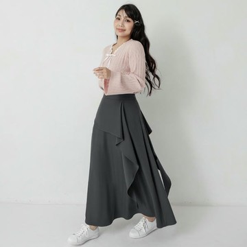 2WAY不對稱雙層傘狀長裙