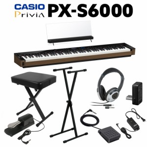 CASIO カシオ 電子ピアノ 88鍵盤 PX-S6000 BK ブラック ヘッドホン・Xスタンド・Xイス・ダンパーペダルセット PXS6000 Privia プリヴィア