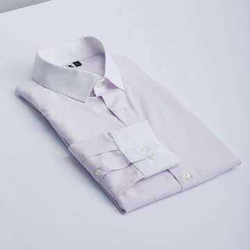 【黑禮帽】白領粉紫直紋襯衫-看似很難穿搭但你試過就會愛上的淺紫襯衫