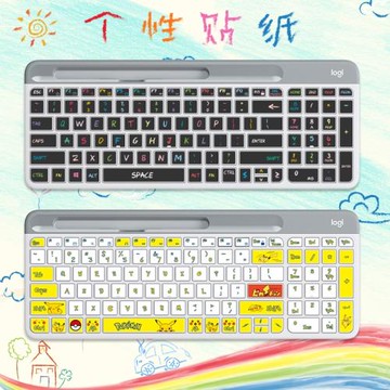 適用于羅技MK470 K580 無線藍牙鍵盤貼按鍵貼紙貼膜簡約個性裝飾卡通可愛女生粉色ipad貼紙