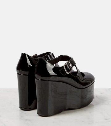 Alaïa Criss Cross patent leather wedges