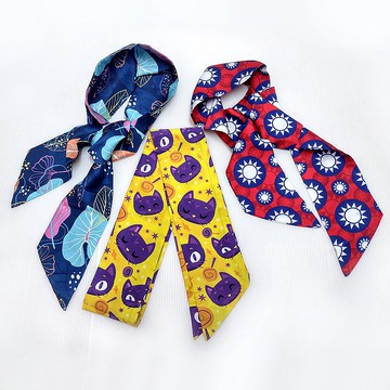 客製化 絲巾 滿版印花 長條式 領巾 男用 女用 中性綁帶 來圖訂做