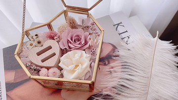 花謎【沐光】愛心花盒 戒盒 婚禮 獨家附贈-永生花香水 情人節