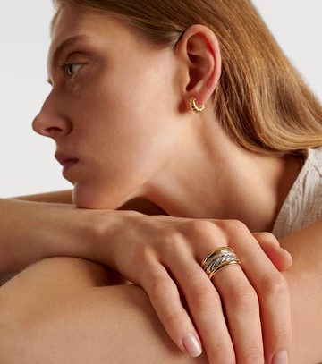 David Yurman DY Mercer® 18kt gold and sterling silver ring with diamonds