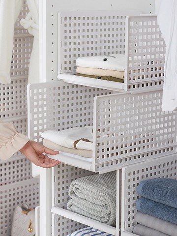 /衣柜收納框抽屜式多功能衣柜收納籃折疊多層置物架