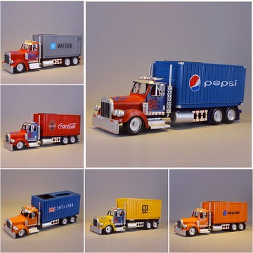 美式擎天柱鐵藝集裝箱紙巾盒擺件創意家用客廳桌面抽紙盒餐巾紙盒