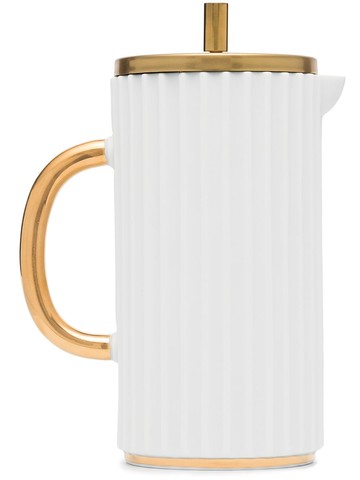 L'Objet - Iconic French press - unisex - Brass/24kt Gold/Porcelain - One Size - White