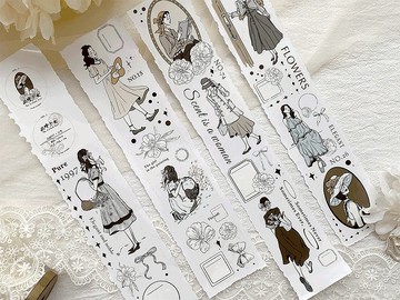 畫中少女 輕復古少女集 和紙膠帶 10米卷