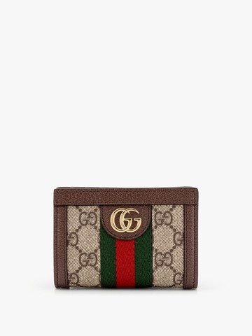 Gg supreme fabric and leather wallet with frontal web band - GUCCI - gender_Woman