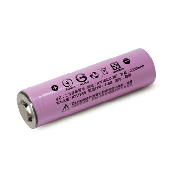 iNeno 18650高效能鋰電池 2600mAh內置韓系三星(凸頭) 1入(適用於手電筒,迷你風扇)