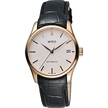 MIDO Belluna II Lady 經典機械女錶-銀x玫瑰金框/33mm M0242073603100
