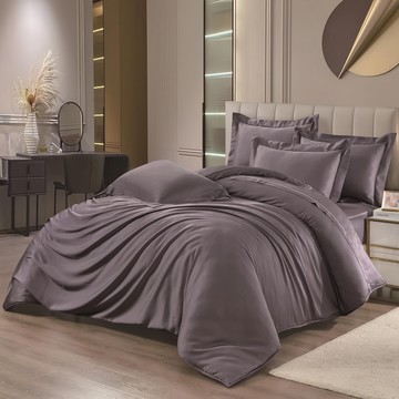 60支素色100%天絲單人薄床包兩用被  單人  落日紫  床包 + 兩用被 + 枕套