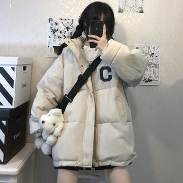 (免運)冬季寬松立領白鴨絨羽絨服少女2024新款初中學生ins潮面包服外套