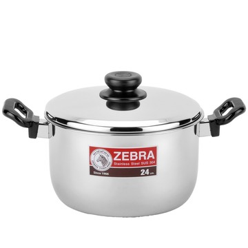 ZEBRA 斑馬 24CM TIGER 雙耳鍋 / 6.2L / 304不銹鋼 / 湯鍋 燉鍋 滷鍋