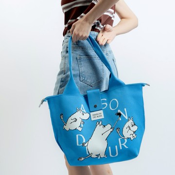 【快速出貨】泰國Poche Grande Moomin: Moomin 嚕嚕米 大口袋包 厚針織