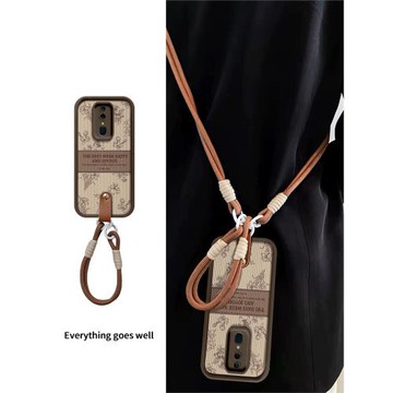 適用oppoa9x手機殼a9x保護套女新款全包防摔簡約PCEM00硅膠PCAT10軟殼oppoa9x斜挎可背帶0ppoa9x奶咖標簽花