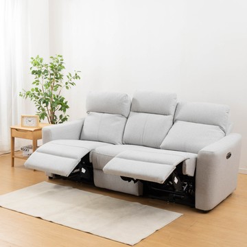 ◎耐磨耐刮 防潑水貓抓布 布質3人用電動沙發 電動可躺式沙發 UM01 N-S布 AQ-LGY NITORI宜得利家居