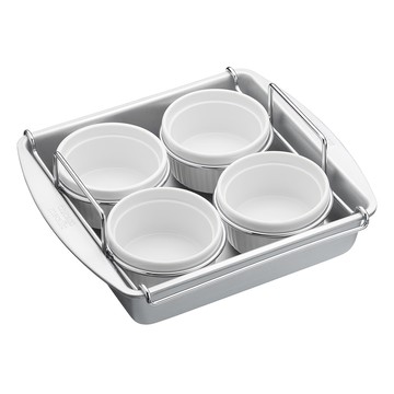 KitchenCraft 布丁烤杯 4件組 附架  1組  銀色